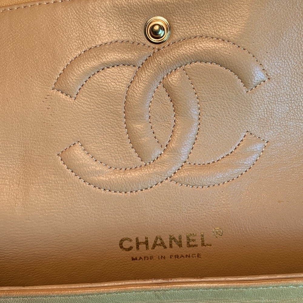 Vintage 🤎 CHANEL RARE Metallic Gold Silver Tweed Quilted 2.55 Double Flap Bag - Picture 2 of 16